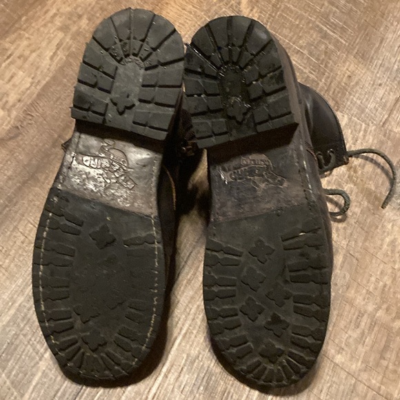 FREEBIRD BY STEVEN Manchester Black Rustic Leather combat boots size 8 - Picture 4 of 8